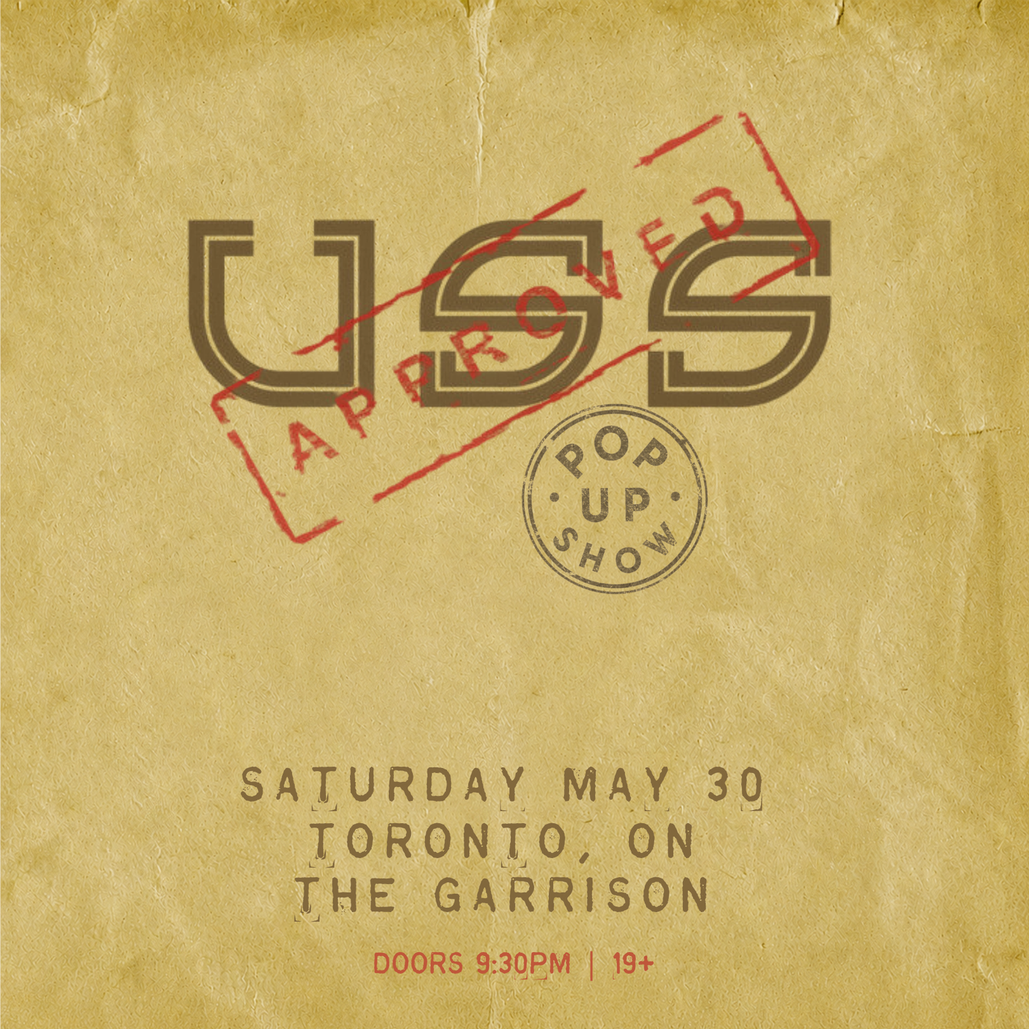 (LATE SHOW) USS at The Garrison (Approved Pop-Up Show) Saturday May 30th 2026